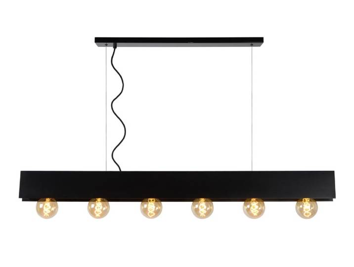 Suspension métal 6 lumières noir