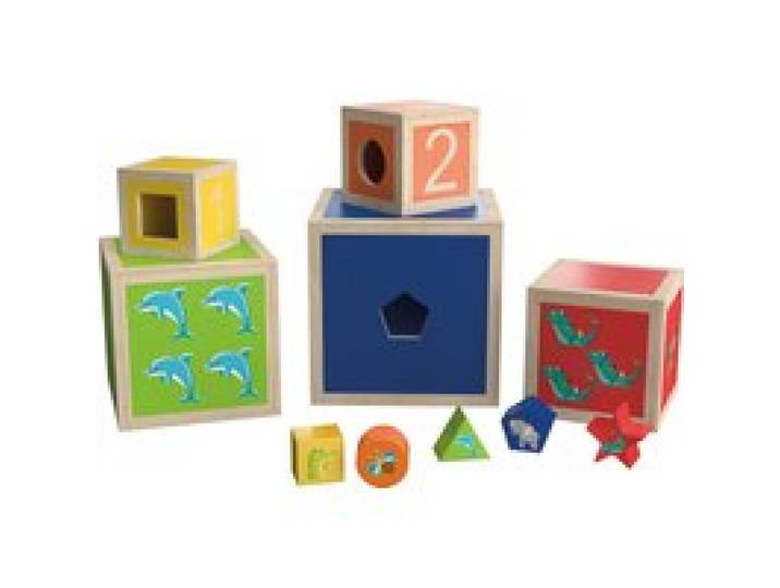 LUPILU® Jeu d'éveil en bois (cubes à empiler)