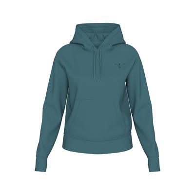 Kapuzensweatshirt CHIEMSEE, Mädchen, Gr. 170/176, blau (hydro), 80% Baumwolle, 20% Polyester, unifarben, regular fit, ohne Ausschnitt, Rippbündchen, Sweatshirts, - mit großem, tonalen Logo Rubber Print