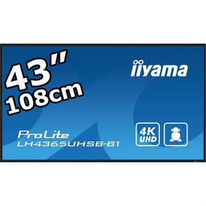 Iiyama Digital-Signage ProLite LH4365UHSB-B1, 42,5 Zoll, 4K UHD 3840 x 2160, 800 cd/m², 24/7 Betriebszeit