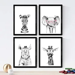 POSTER Set mit 4 Filmen der lustigen Kindertiere A3 Rahmenlos