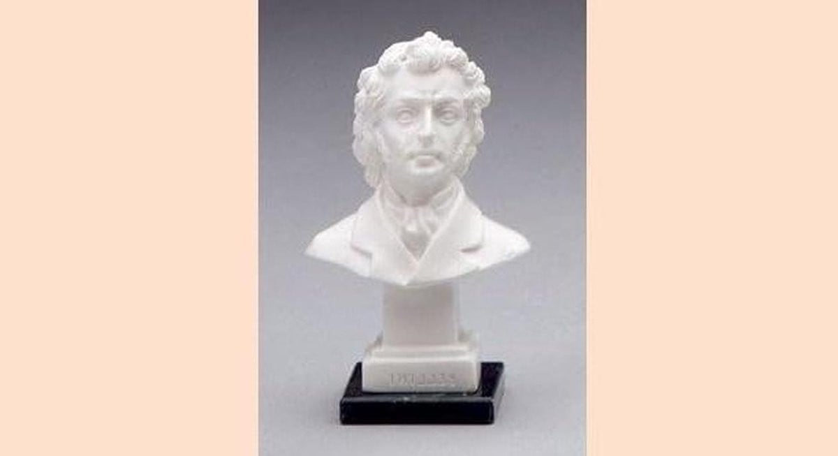 Buste Vincenzo Bellini - Klassiek Standbeeld voor Decoratie - Veelkleurig - Hoogte: 11 cm