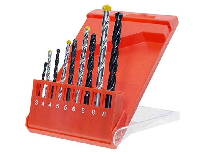 kwb 9-delige combiboorset - boorset, metaal en steen, HSS spiraalboorset, Ø 3-8 mm