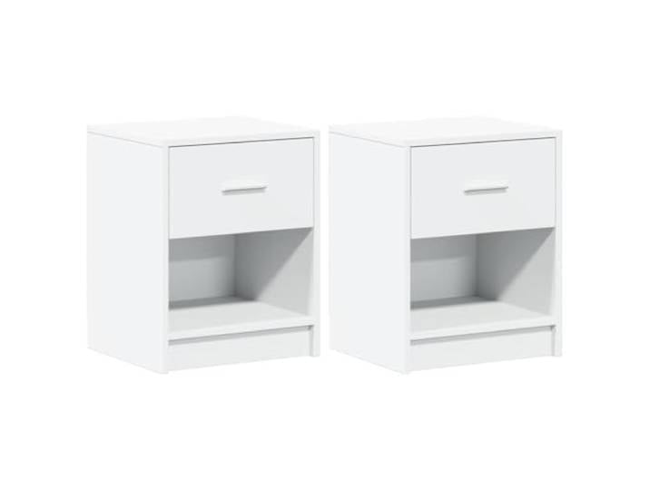 LKJephalotrop Nachttisch 2er Set Weiß mit Schublade 40x34x50 cm Kompakte Beistelltische fürs Schlafzimmer mit Fach und Schublade für ordentliche Aufbewahrung direkt am Bett.
