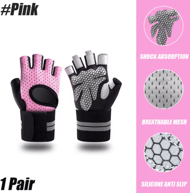 Inspire Picks Weightlifting Gloves With Wrist Support Breathable Workout Gloves For Gym, CrossFit & Strength Training pink xl