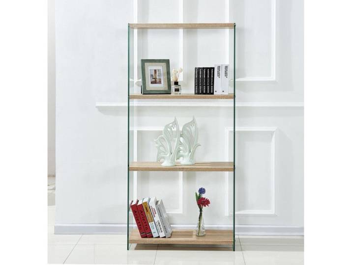 Étagère bibliothèque en verre et bois MDF - ICE L