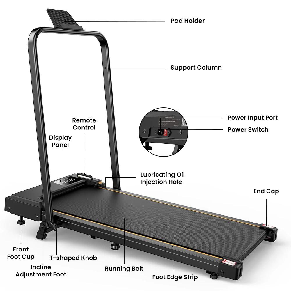 Faltbares Laufband - FT41 - Mit Handlauf - Bürstenloser Motor mit 2,5 PS Spitzenleistung - 1-10 km/h - LED-Anzeige - Magnetische Fernbedienung - Max. 100 kg