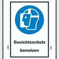 HB-Druck Gesichtsschutz benutzen Schild A0 Rückseite selbstklebend