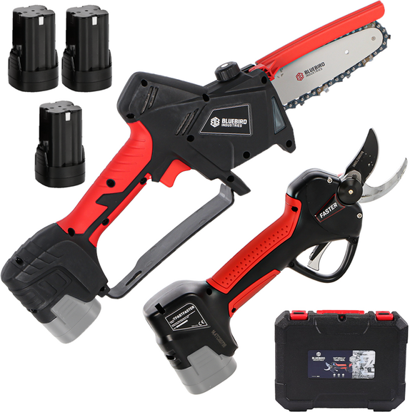 Blue Bird PS23-35+CS23-05A - Kit Forbice + Potatore a batteria - 3x 14.4V 2.5Ah - Diametro di taglio 35mm