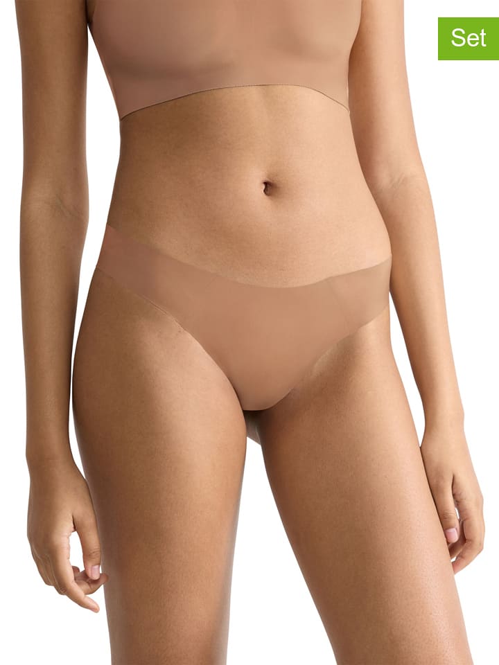 Sloggi 2er-Set: Slips "Zero Feel 2.0" in Hellbraun/ Schwarz - M