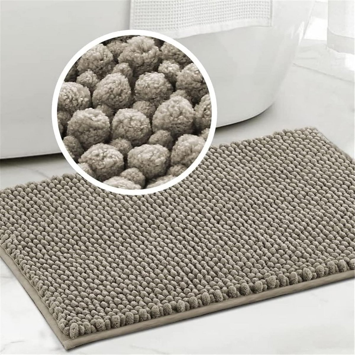Zachte Antislip Badmat voor Badkamer en Keuken - Wasbare Chenille Vloermat