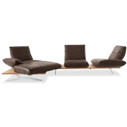 KOINOR Ecksofa Marilyn Leder Braun Schoko