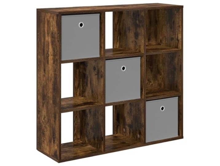 TEKGHUT Sideboard Räuchereiche 88,5 x 29 x 84,5 cm Holzwerkstoff Versenkte Griffe, flexible Regale, Wohnzimmer, Innenbereich, Holzwerkstoff, moderne Einrichtung, Bücher, Deko