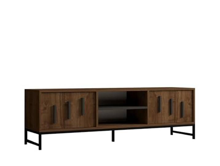 Moderner TV-Ständer aus Walnussholz, 160 cm 100% melaminbeschichtete Spanplatte, 18 mm stark Wandmontage, mehrere Ablagen, stilvoll und funktional