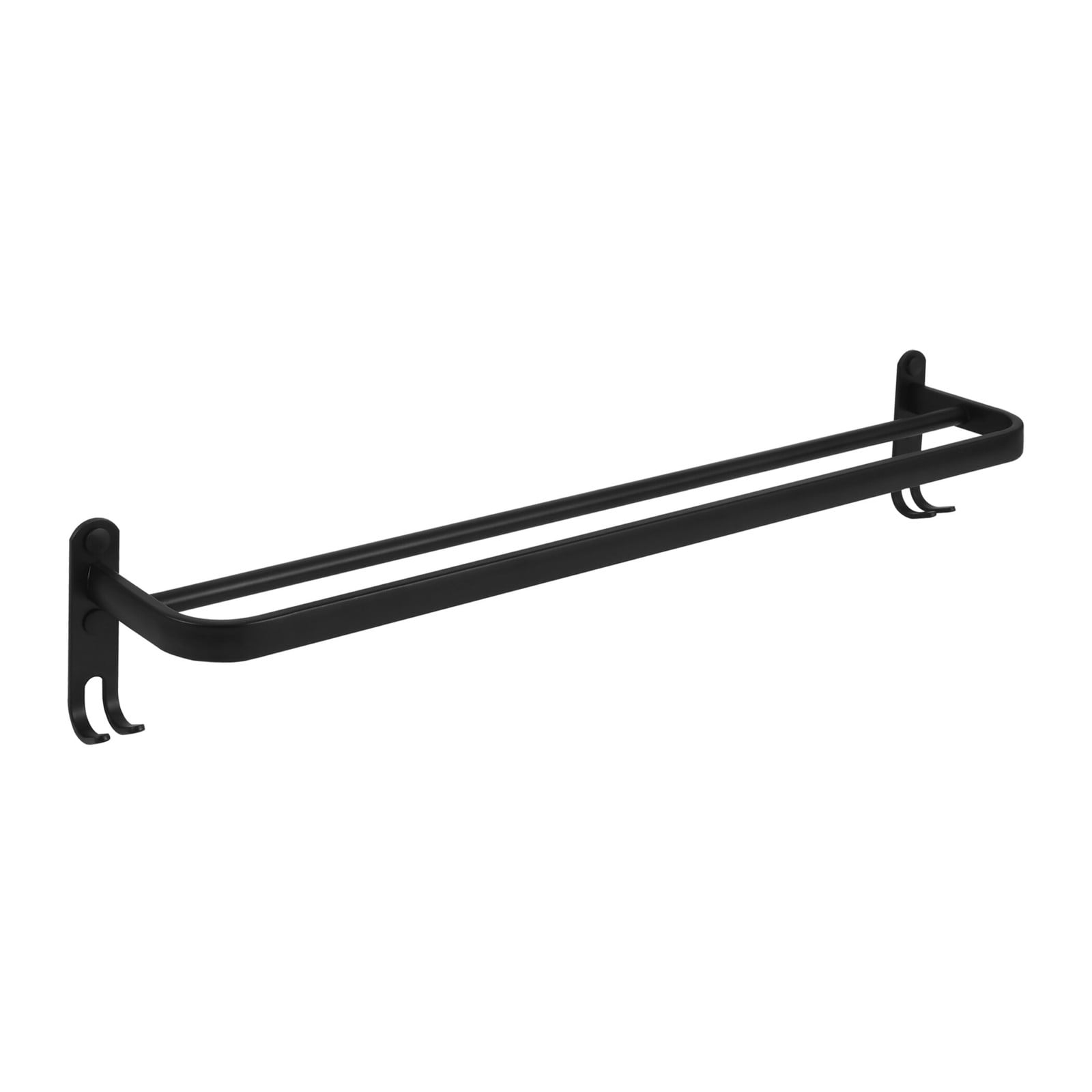 QUVIO Handdoekenrek met 2 stangen, Zwart, Breedte: 57 cm