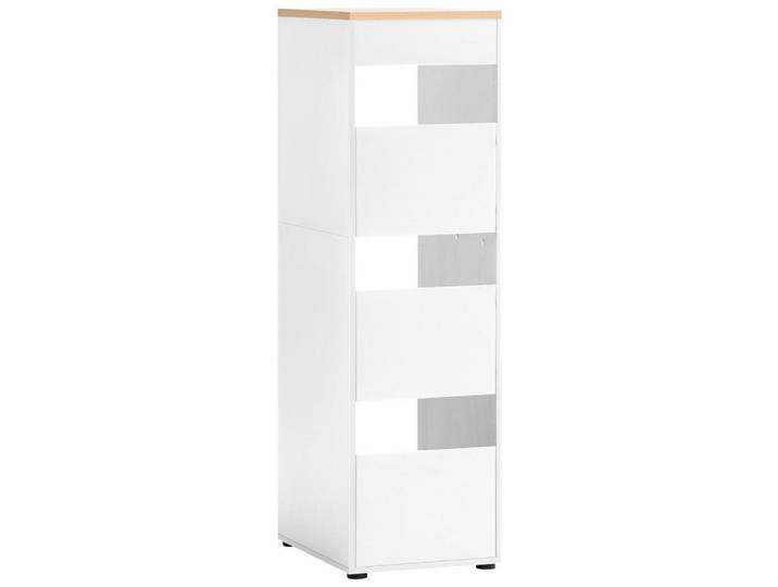 Mid.you Wäscheschrank Solea, Weiß, 45.10x154.7x60 cm, Waschküche, Wäscheschrank