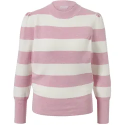 Tchibo - Pullover mit Puffärmeln - Damen - Gr. XXL - weiß/gestreift