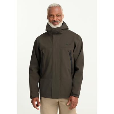 Funktionsjacke JACK WOLFSKIN "ONERA 2L JKT M", Herren, Gr. S (48), braun (obsidianmoss), Obermaterial: 100% POLYESTER. Futter: 100% POLYESTER, Jacken Funktionsjacke, mit TEXAPORE CORE Technologie, verstellbare Kapuze, verstellbarer Saum