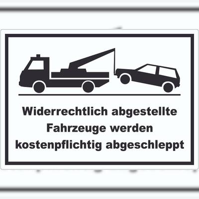 HB-Druck Widerrechtlich abgestellte Fahrzeuge Aufkleber A9 (37x52mm)