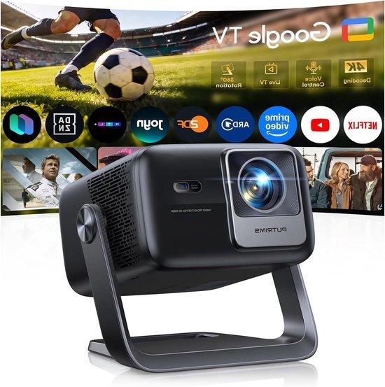 Smart Beamer - Videoprojektor in Full HD - Heimkinoerlebnis - Integriertes Google TV - 1080p Auflösung - Schwarz