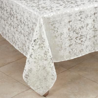Saro Lifestyle Abstract Brushed Foil Design Tablecloth - 52 x 52