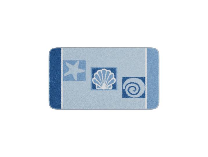 Grund Badteppich Aquatica, Blau, Muschel, rechteckig, 65x115 cm, Oeko-Tex® Standard 100, Made in Europe, Heimtextilien, Badtextilien, Badematten