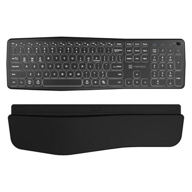 Genesis Klawiatura Natec KLAWIATURA NATEC PORIFERA US BEZPRZEWODOWA BLUETOOTH + 2.4GHZ X-SCISSOR PODŚWIETLEN (US, Kabellos) (NKL-1995)