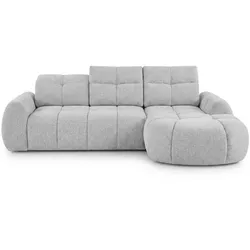 ECKSOFA Sorel Mini mit Automatisch verstellbarer Sitztiefe und Kopfstützen, rechts, Hellgrau