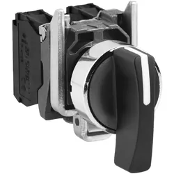 Schneider Electric XB4BJ53 Wahlschalter, Harmony XB4, Metall, 22mm, schwarz, 3 Stellungen, langer Knebel, Mitte rastend, Rechts Links tastend, 2S