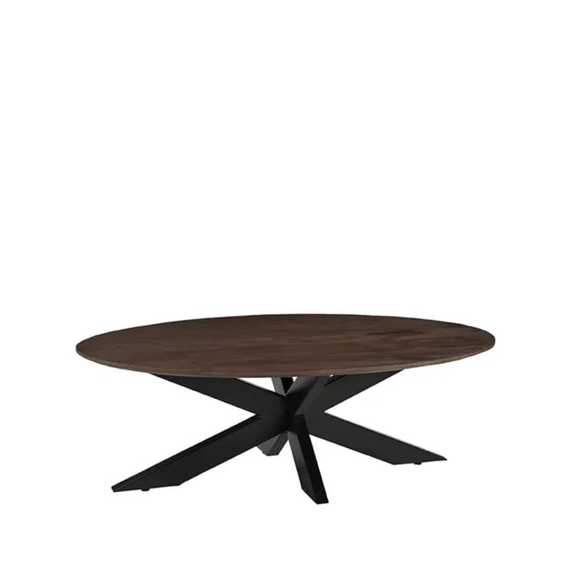 LABEL51 Salontafel James - Espresso - Mangohout - Rond - 130 cm