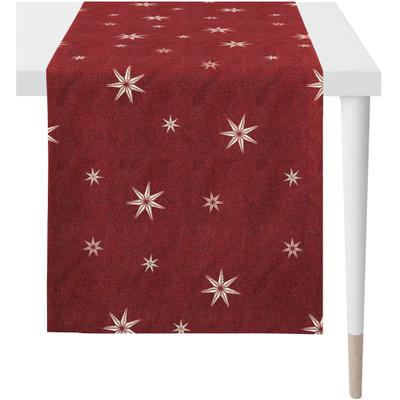 Tischläufer APELT "5842", rot (goldfarben, rot), B:46cm L:135cm, Polyacryl, Polyester, Viskose, Tischdecken
