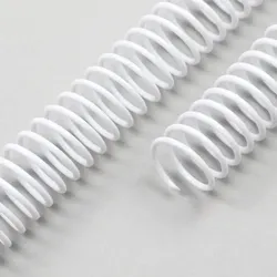 100 Spiralbinderücken, Plastikspiralen, DIN A4, 4:1 Teilung weiß | 22 mm, PVC
