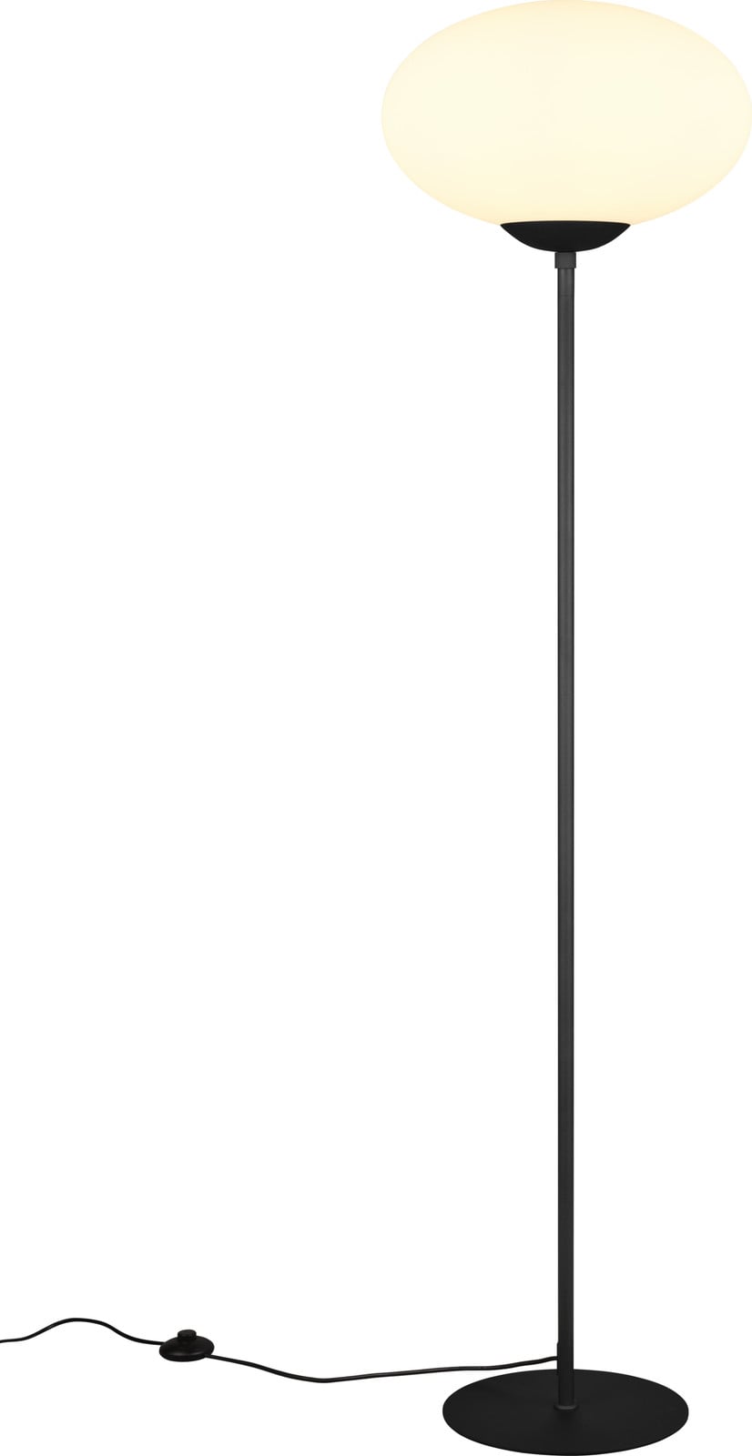 Trio Fomento Vloerlamp - Zwart met Wit Glas - Ø 40 cm