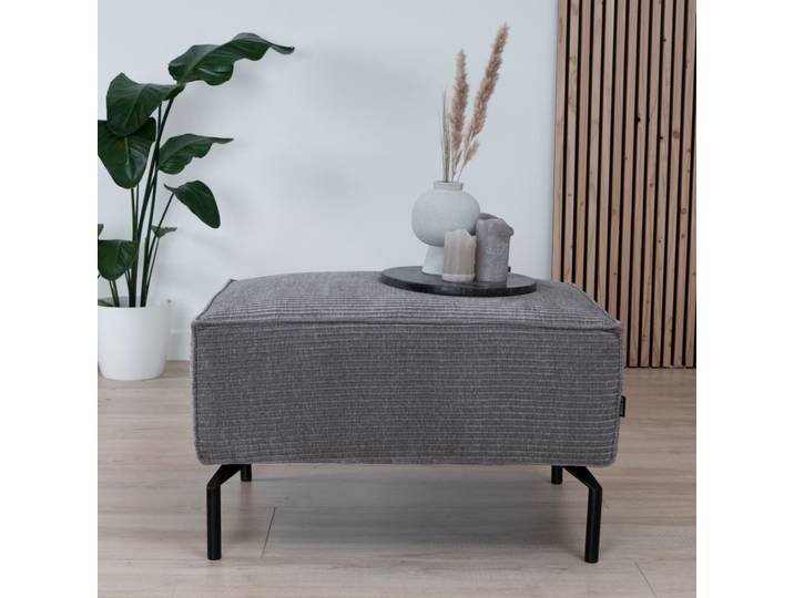 Bronx71 Chenille Hocker Kansas taupe