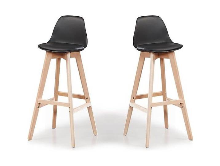 Lot de 2 tabourets de bar noir - Eski