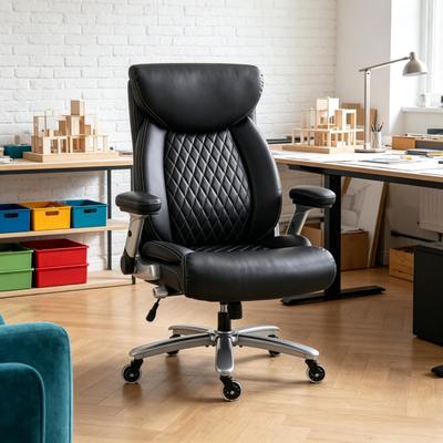 toswini Faux Leather Big and Tall Office Chair with Air Lumbar and Flip Armrests