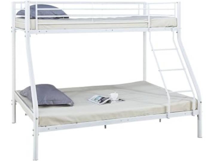 habitat et jardin Etagenbett aus Metall Leo einschließlich Lattenrosten - 90/140 x 190 cm - Weiß