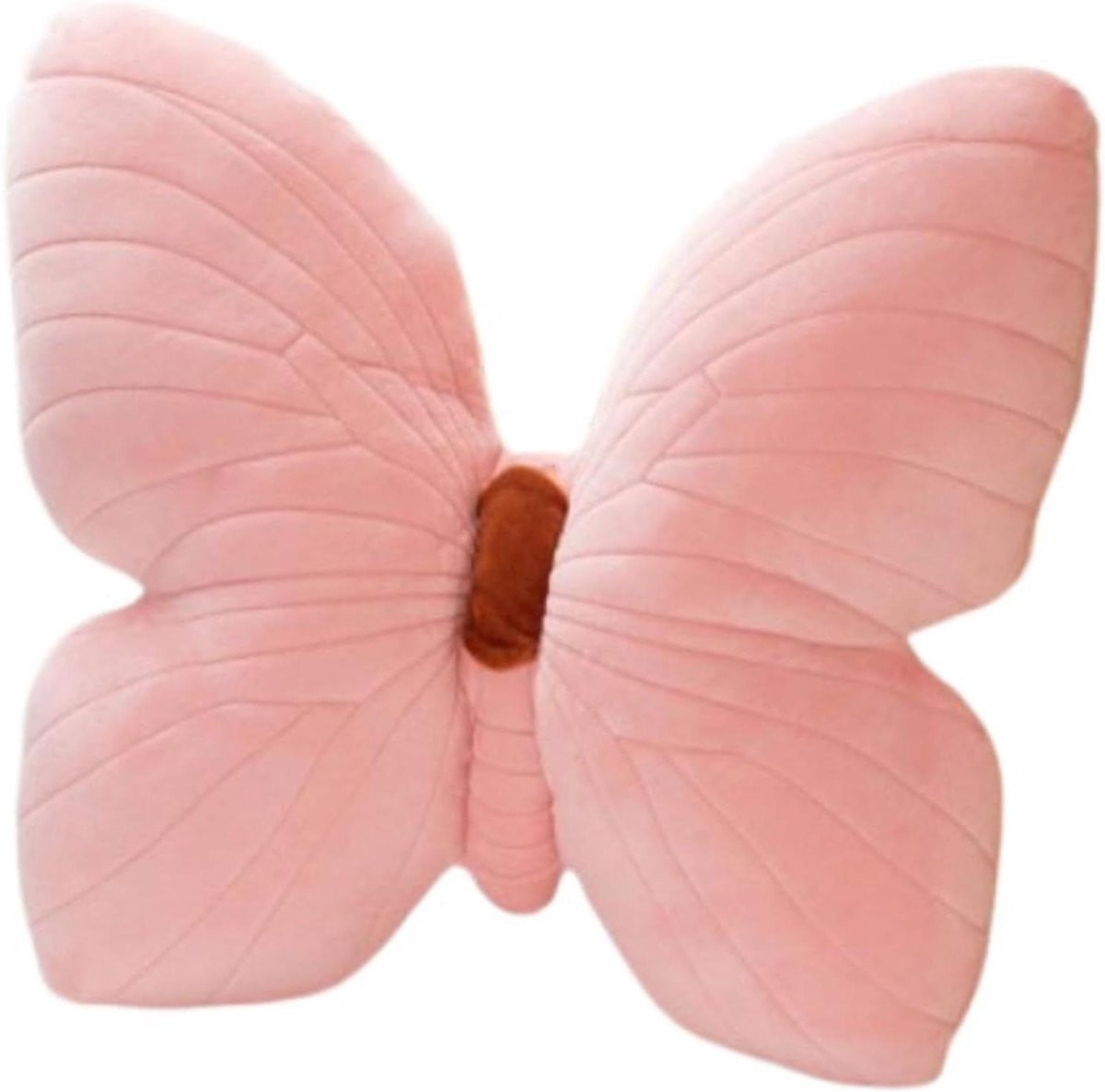 Roze Pluche Vlinderkussen voor Kinderen - 40 x 40 cm