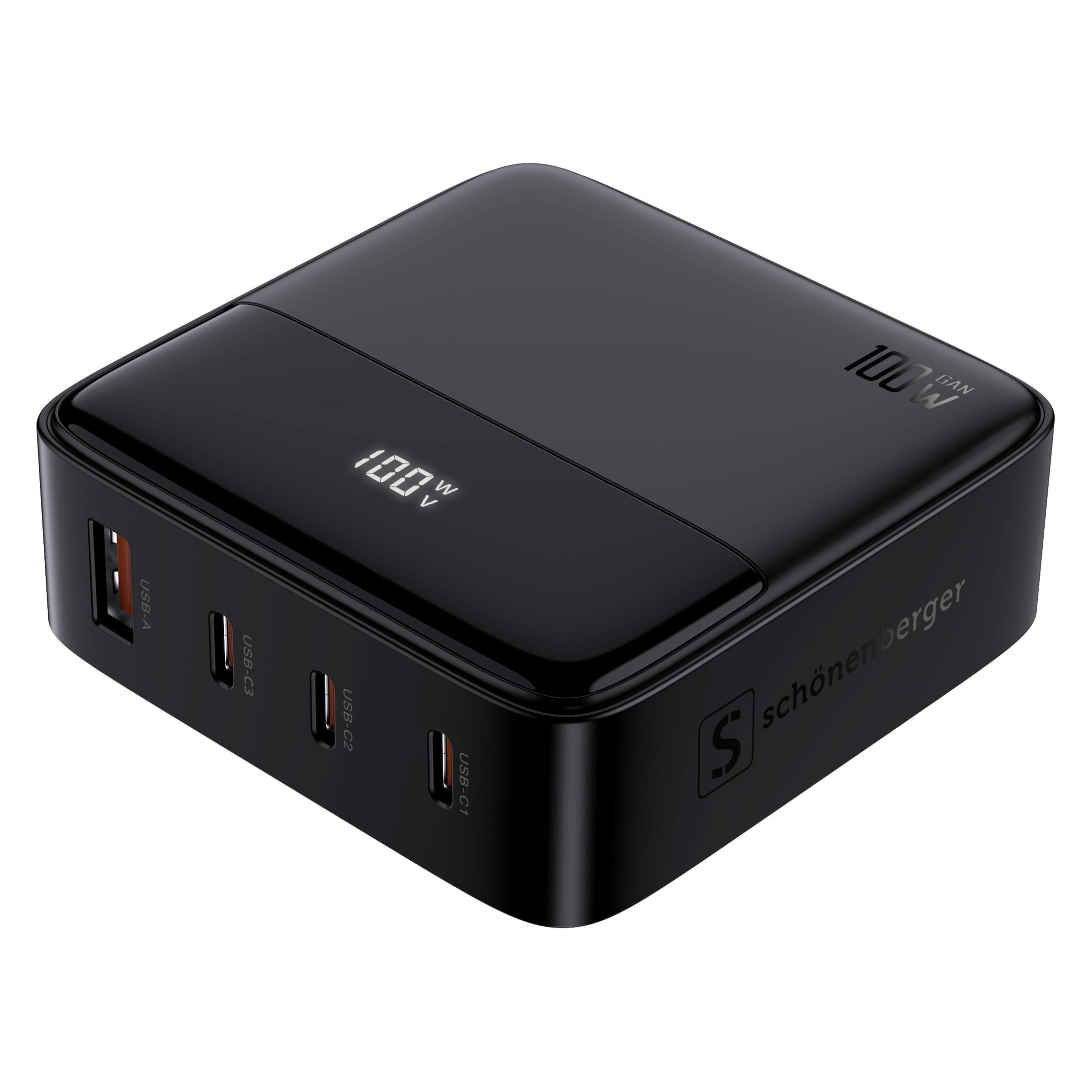 Schönenberger 100W GaN Desktop USB-Charger (100 W, 4 Ports) (24.21100SZ)