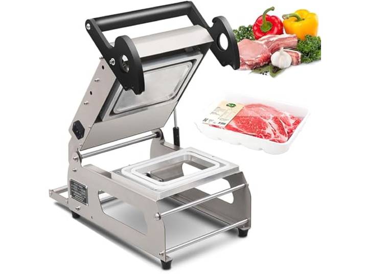 Manuelle Lebensmittel-Versiegelungsmaschine Für Lunchboxen, Hochgeschwindigkeits-Tablett-Versiegelung, 260 Mm Rollenfolienbreite, 7–8 Packungen/Minute(18 * 12cm/7.09 * 4.72in)