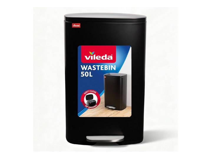 Vileda Einbaumülleimer Vileda Mülleimer 50L Schwarz