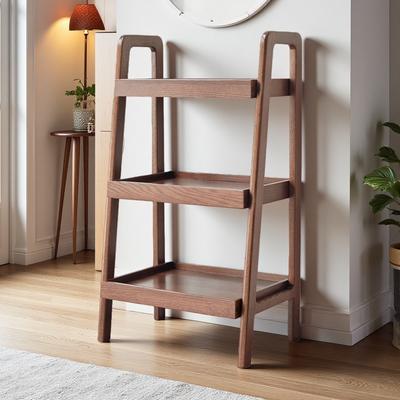 ZWYO HOSIMU "31.5""H 3-Tier Beech Wood Storage Bench, Oak Shoe Rack, Sturdy A-Frame Design, Multi-Functional Organizer for Entryway, Hallway"