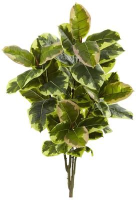Nearly Natural "40"" Rubber Leaf Artificial Plant (Real Touch) (Set of 2) - h: 40 in. w: 9 in. d: 3 in"