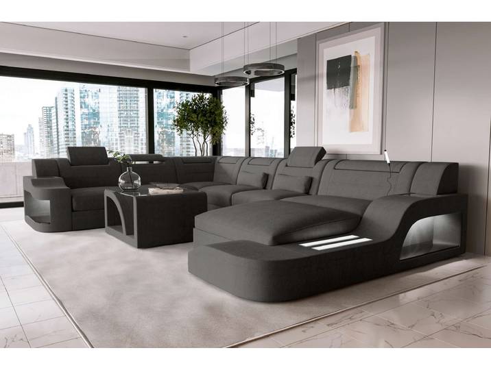 XXL Wohnlandschaft Palermo Stoffsofa