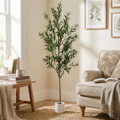 YVANLA Artificial Olive Tree with Lifelike Fruits Fake Olive Plant Potted