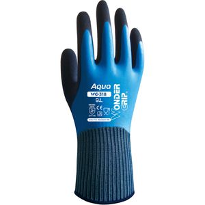 Wonder-Grip Arbeitshandschuhe WG-318 Aqua, Latex-Beschichtung, blau, Größe 8 / M, 12 Paar