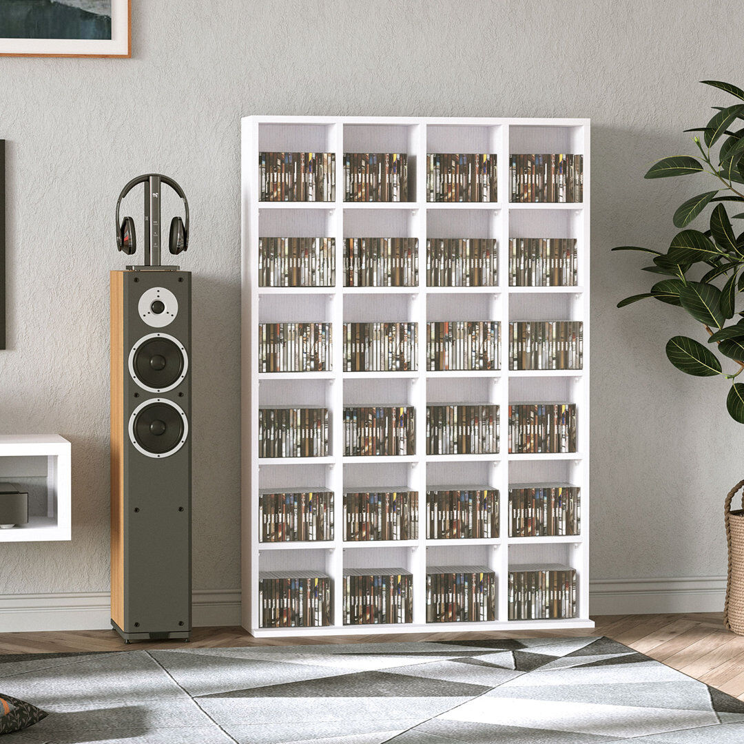 Latitude Run 130.5 cm H x 89 cm W Bookcase White 130.5cm H X 89cm W X 20cm D