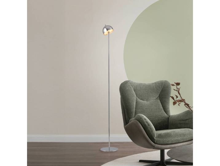Schöner Wohnen SCHÖNER WOHNEN LED-Akku-Stehlampe Bellis chrom, IP54 3.000K Bellis, dimmbar, chrom / silber, für Wohn- / Esszimmer, Metall, Skandinavisch