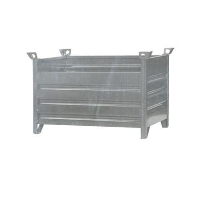 Eichinger-Industrie Vollwand-Stapelpalette, bis 2000 kg, 4 Seitenwände, Kranösen, B 1200 x T 800 x H 750 mm, Stahl, feuerverzinkt