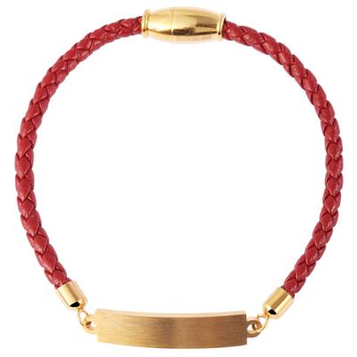 Armreif ADELIA´S "Armband – Armreif aus Leder 17 cm", rot, Armbänder, Damen, 17cm, Leder, Armreif, Ideal als Geschenk für besondere Anlässe
